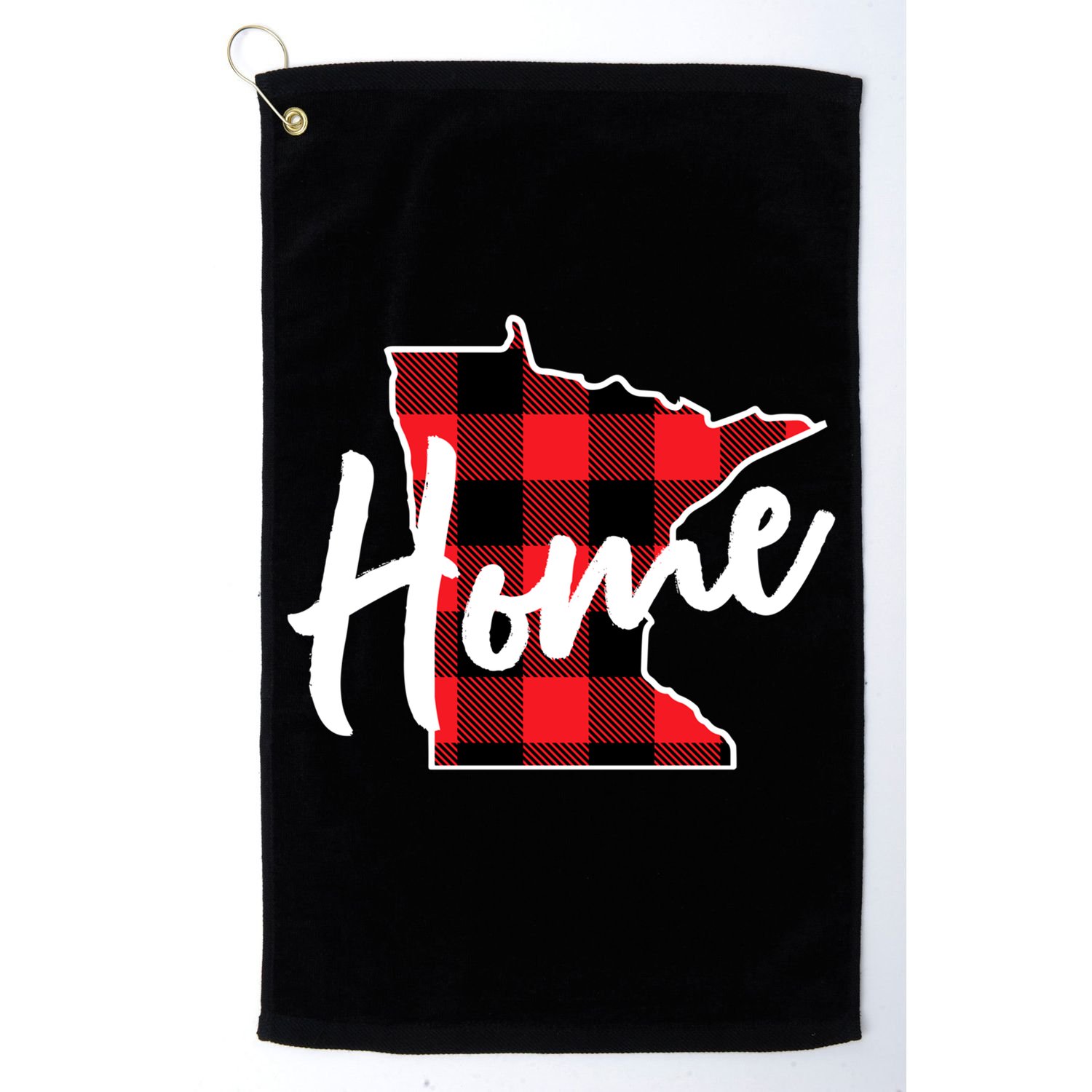 Lumberjack Buffalo Plaid Minnesota Home State Cute Gift Back Gift Golf Towel