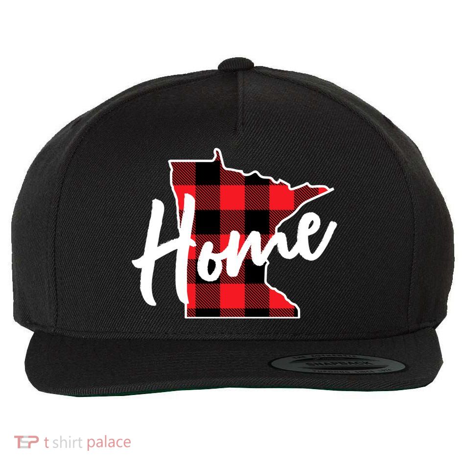 Lumberjack Buffalo Plaid Minnesota Home State Cute Gift Back Gift Wool Snapback Cap