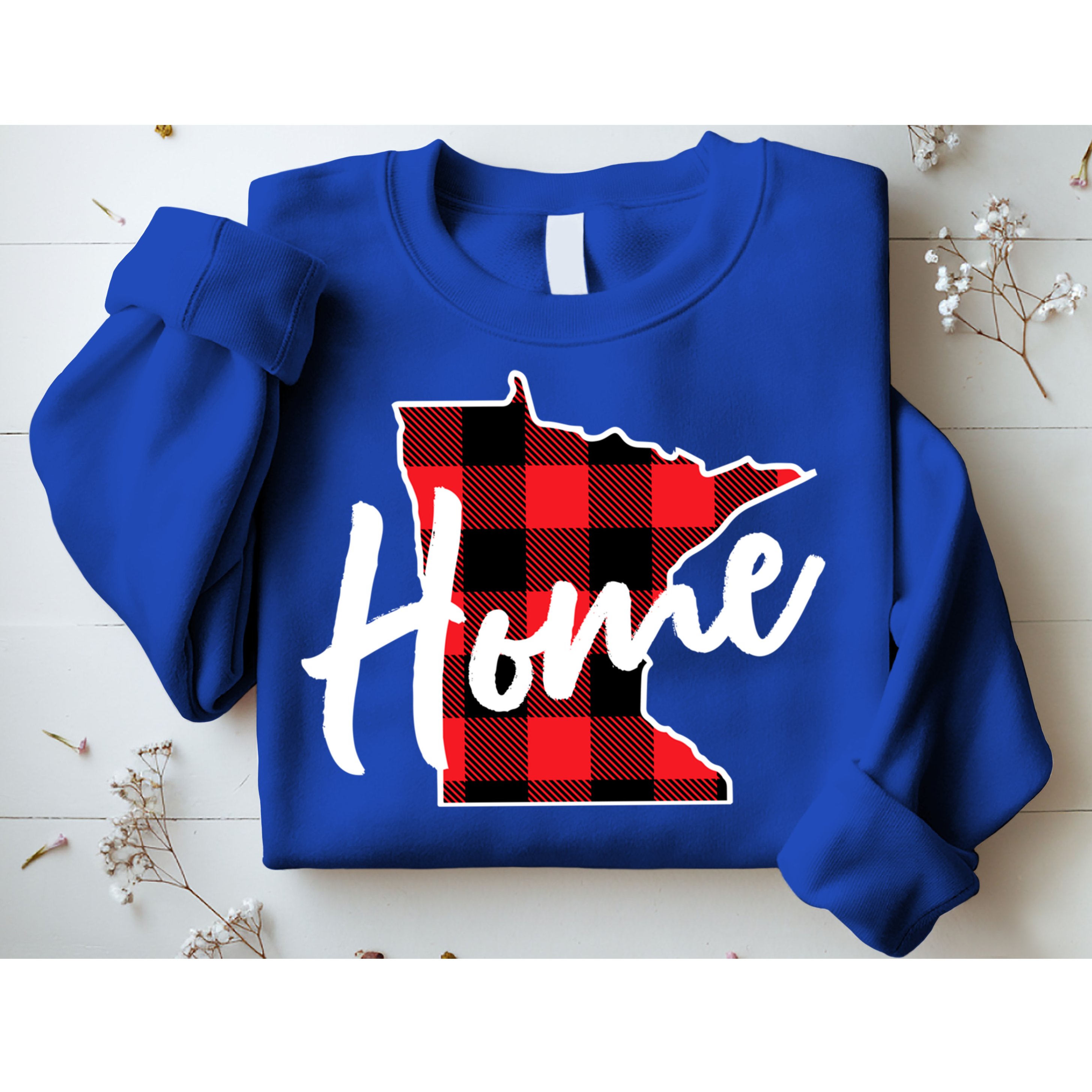 Lumberjack Buffalo Plaid Minnesota Home State Cute Gift Back Gift Sweatshirt