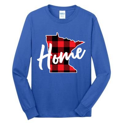 Lumberjack Buffalo Plaid Minnesota Home State Cute Gift Back Gift Tall Long Sleeve T-Shirt