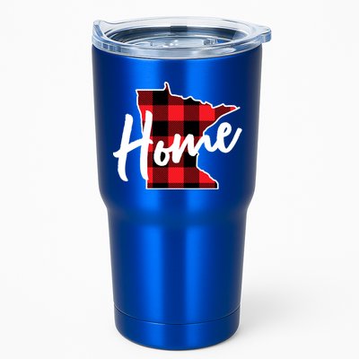 Lumberjack Buffalo Plaid Minnesota Home State Cute Gift Back Gift Tumbler
