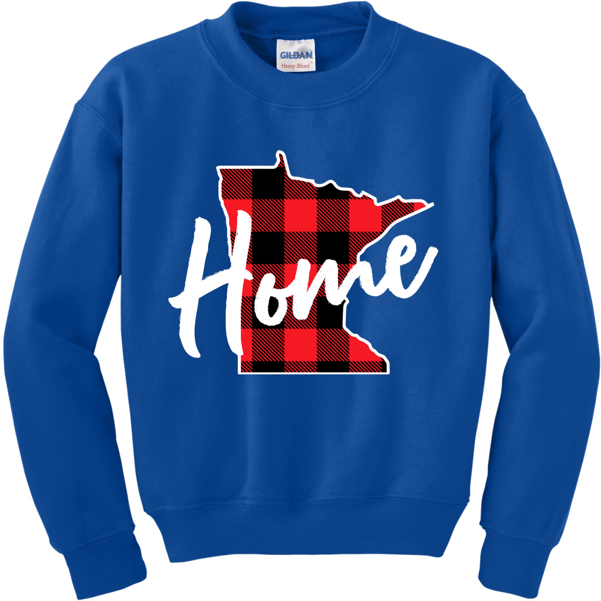 Lumberjack Buffalo Plaid Minnesota Home State Cute Gift Back Gift Kids Sweatshirt