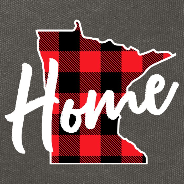 Lumberjack Buffalo Plaid Minnesota Home State Cute Gift Back Gift Cotton Canvas Backpack