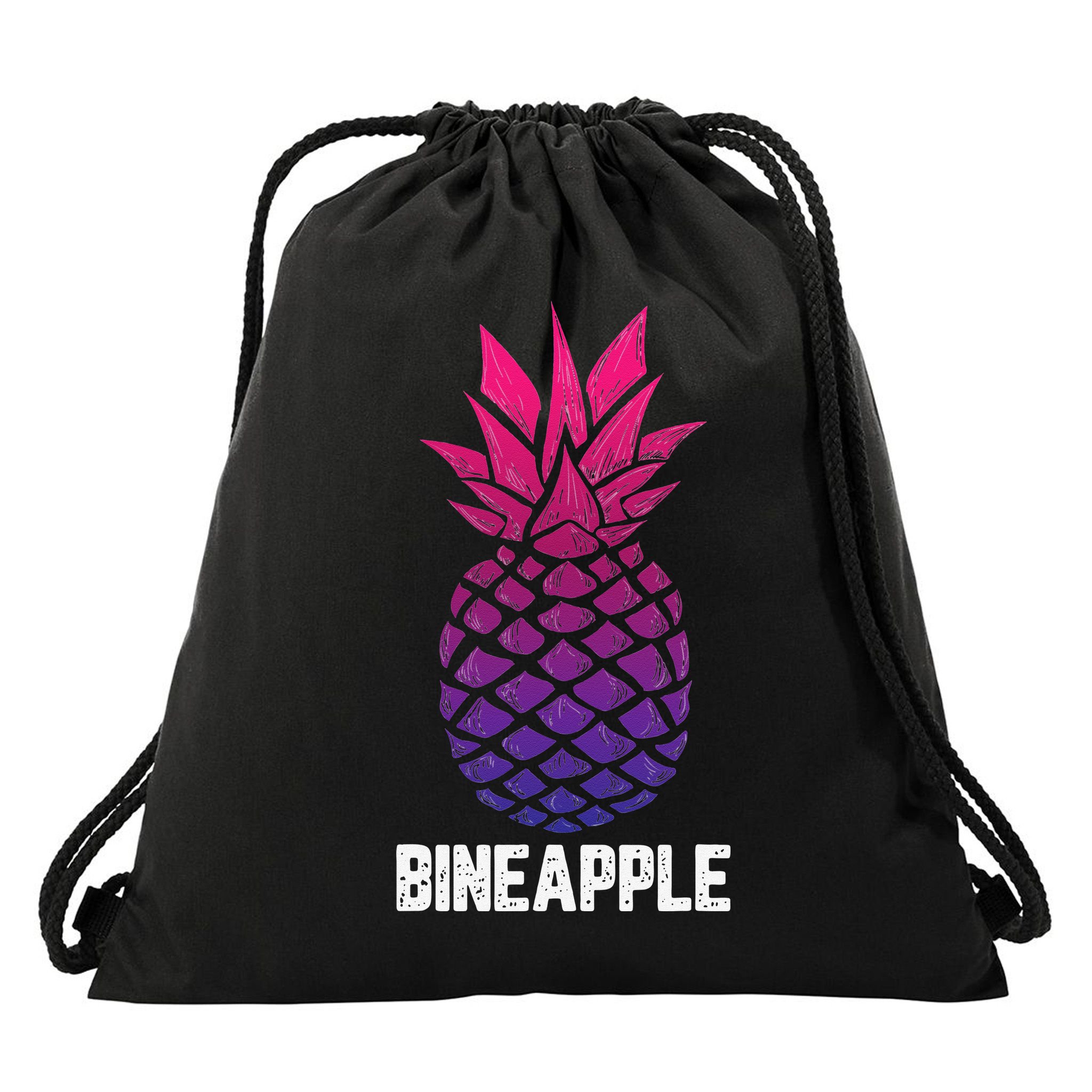 LGBTQ BiSexual Pineapple Tropical Summer Cool Pride Gifts Drawstring Bag