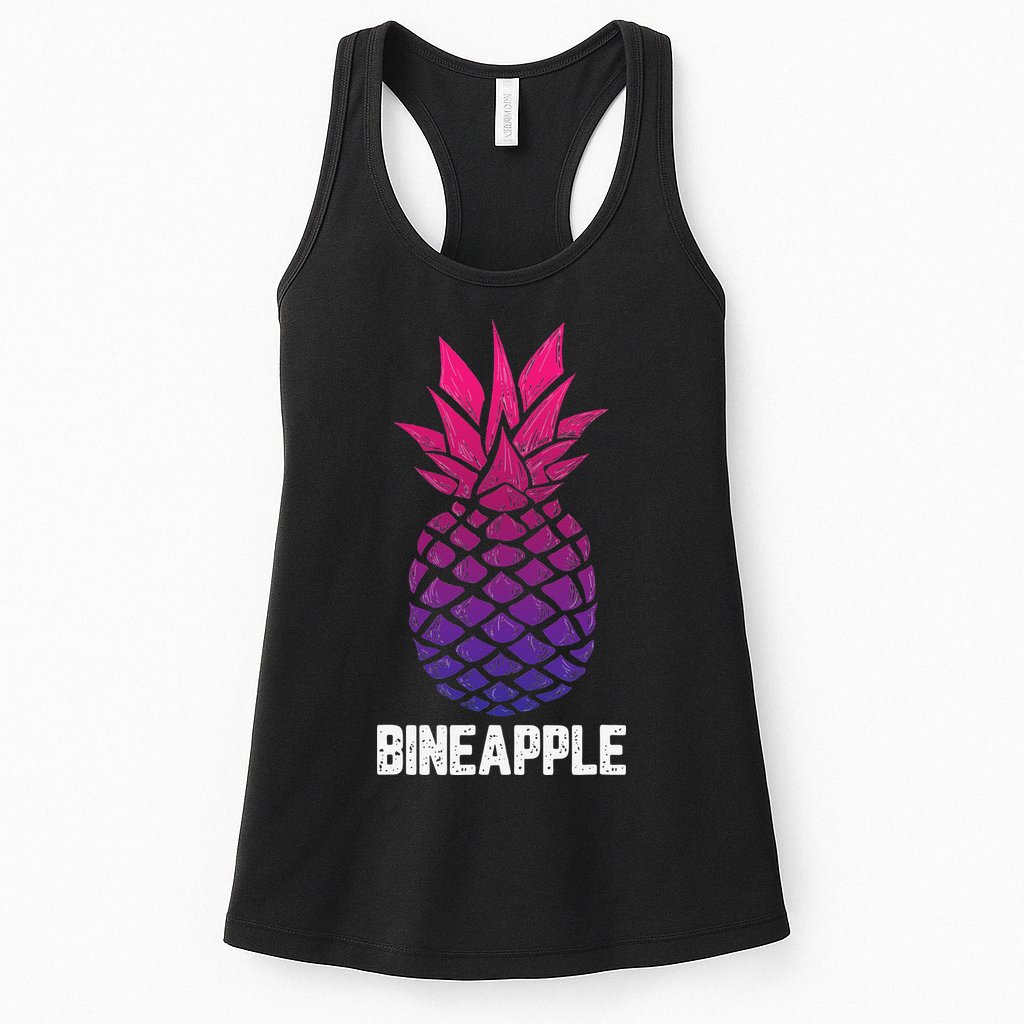 LGBTQ BiSexual Pineapple Tropical Summer Cool Pride Gifts Womens Tank Top