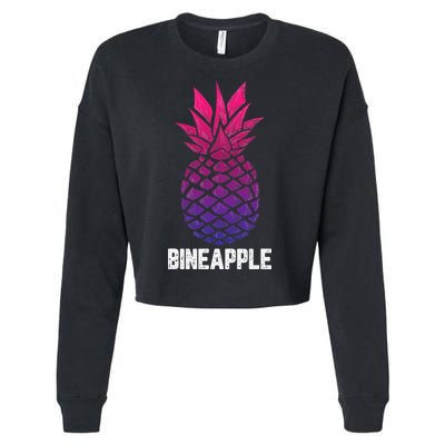 LGBTQ BiSexual Pineapple Tropical Summer Cool Pride Gifts Cropped Pullover Crew