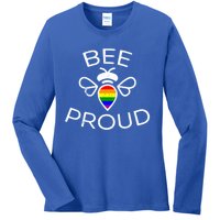 Lgbt Bee Proud Pocket Funny Equality Pride Lover Gift Ladies Long Sleeve Shirt