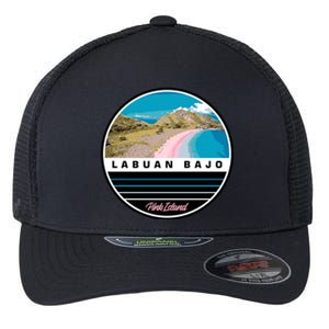 Labuan Bajo Pink Island Flexfit Unipanel Trucker Cap