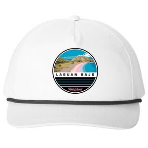 Labuan Bajo Pink Island Snapback Five-Panel Rope Hat