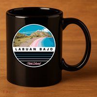 Labuan Bajo Pink Island 11oz C Handle Ceramic Mug