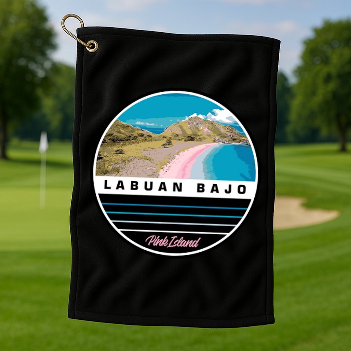 Labuan Bajo Pink Island Golf Towel