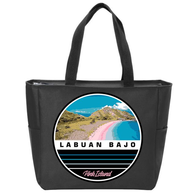 Labuan Bajo Pink Island Zip Tote Bag