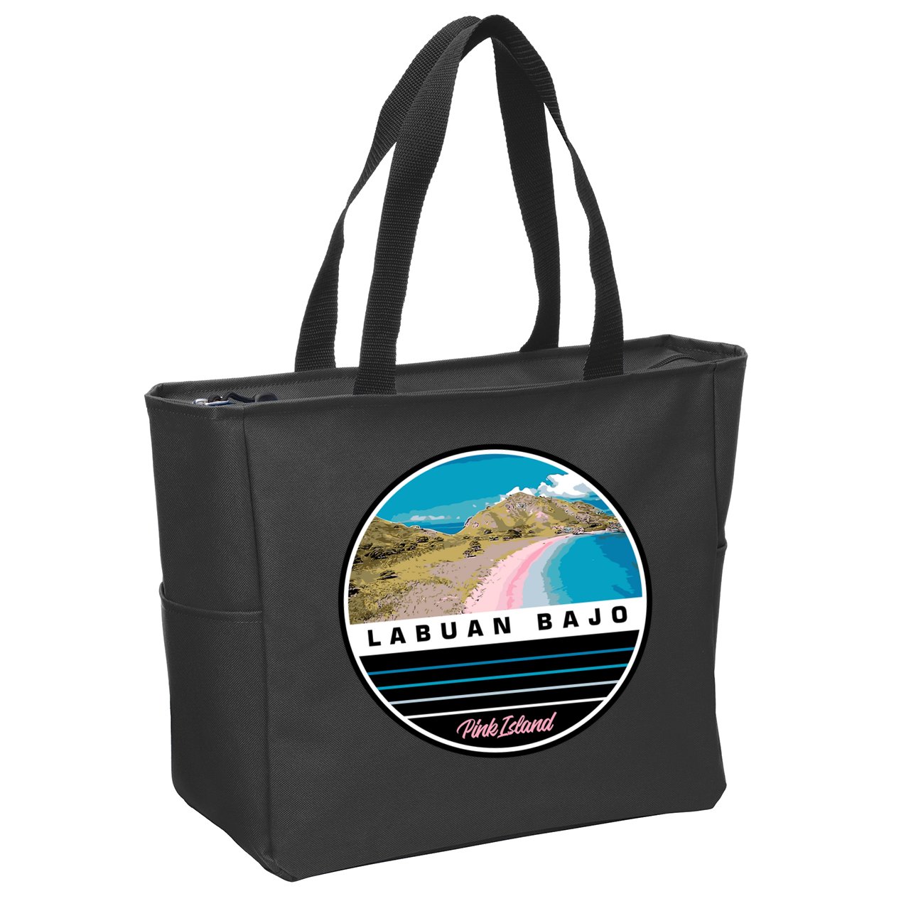 Labuan Bajo Pink Island Zip Tote Bag