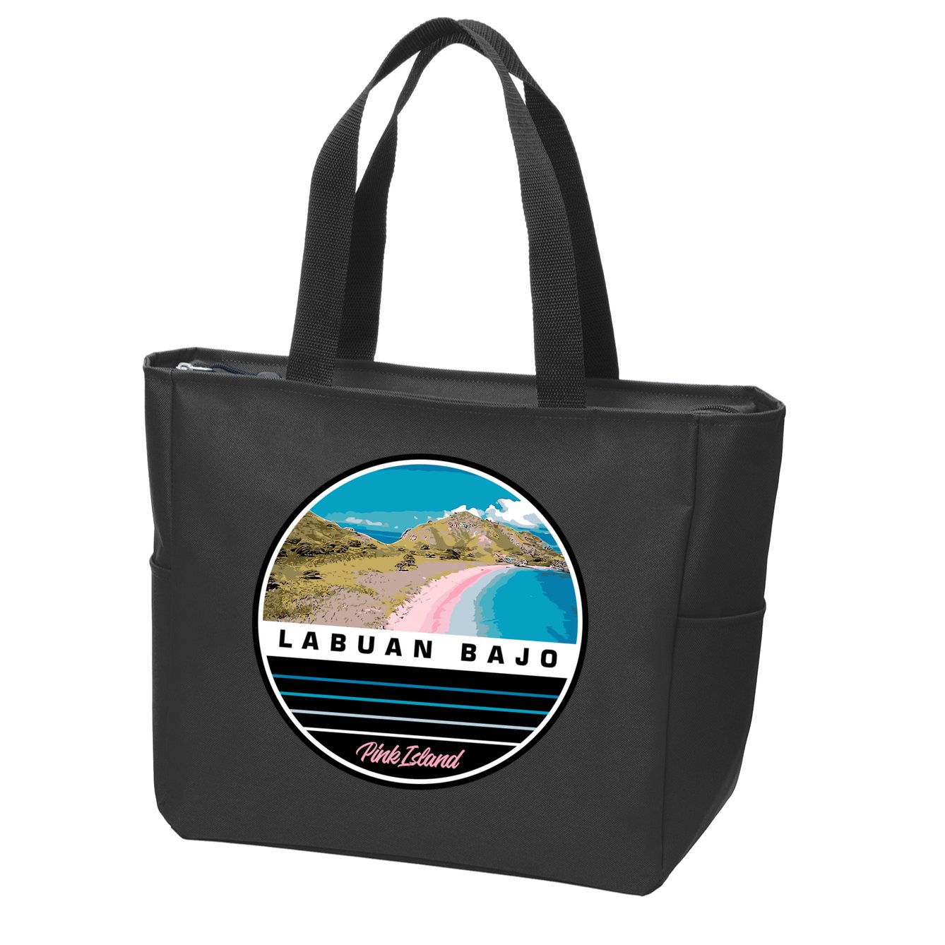 Labuan Bajo Pink Island Zip Tote Bag