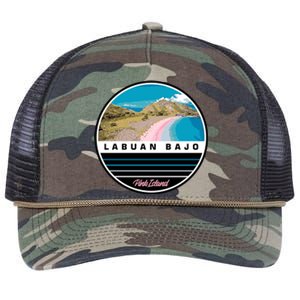 Labuan Bajo Pink Island Retro Rope Trucker Hat Cap