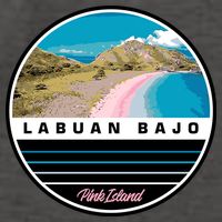 Labuan Bajo Pink Island Vector Backpack