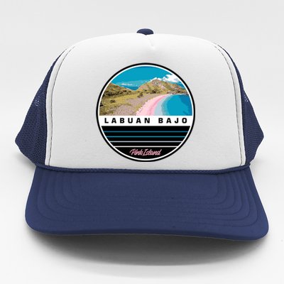 Labuan Bajo Pink Island Trucker Hat