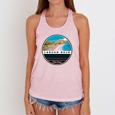 Labuan Bajo Pink Island Women's Knotted Racerback Tank