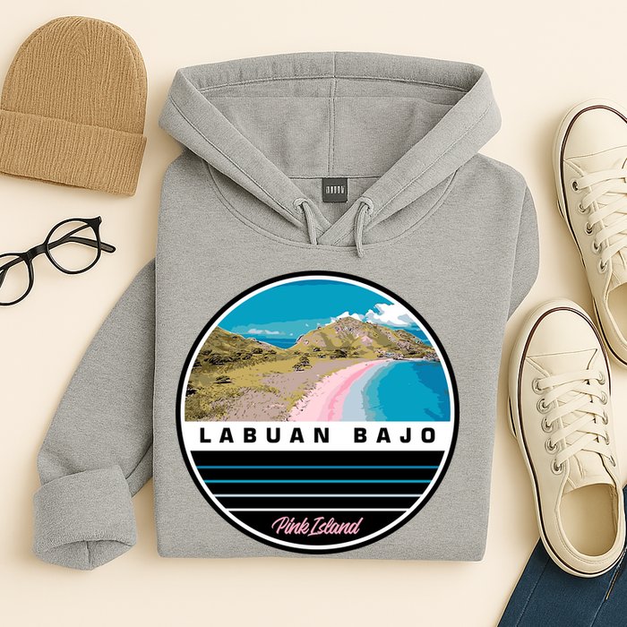 Labuan Bajo Pink Island Hoodie