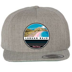 Labuan Bajo Pink Island Wool Snapback Cap