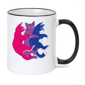 Lgbtq Bisexual Pride Flag Cats Pile Bisexual 11oz Black Color Changing Mug