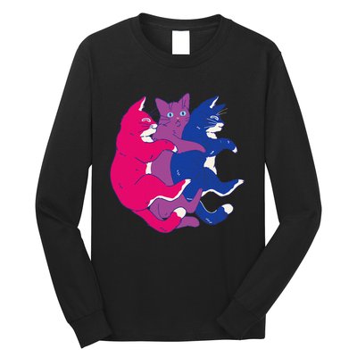 Lgbtq Bisexual Pride Flag Cats Pile Bisexual Long Sleeve Shirt