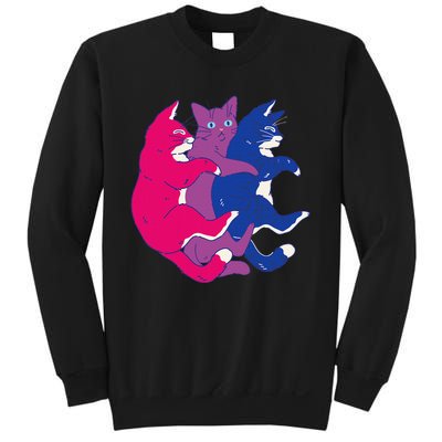 Lgbtq Bisexual Pride Flag Cats Pile Bisexual Sweatshirt