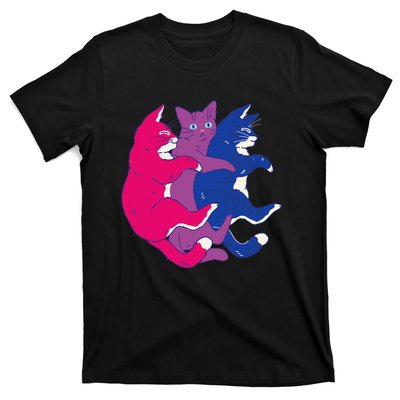 Lgbtq Bisexual Pride Flag Cats Pile Bisexual T-Shirt