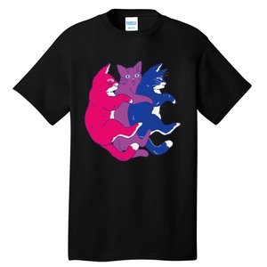 Lgbtq Bisexual Pride Flag Cats Pile Bisexual Tall T-Shirt