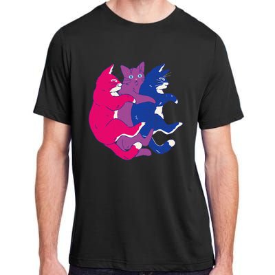 Lgbtq Bisexual Pride Flag Cats Pile Bisexual Adult ChromaSoft Performance T-Shirt