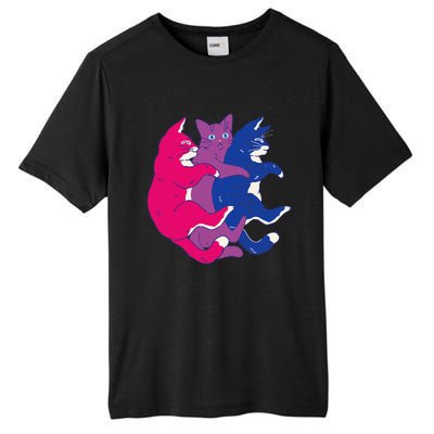 Lgbtq Bisexual Pride Flag Cats Pile Bisexual Tall Fusion ChromaSoft Performance T-Shirt