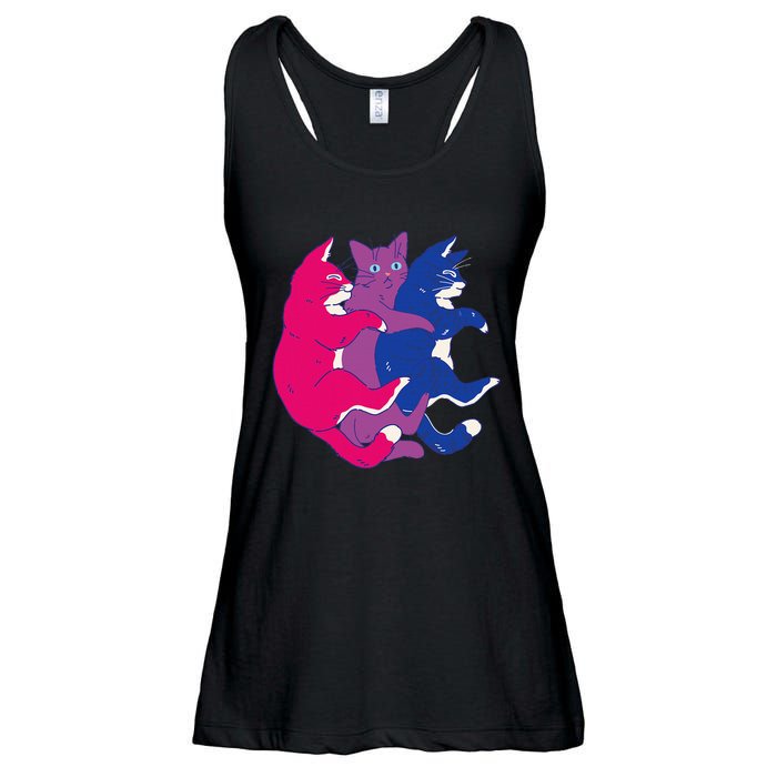 Lgbtq Bisexual Pride Flag Cats Pile Bisexual Ladies Essential Flowy Tank