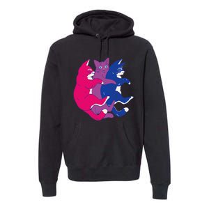 Lgbtq Bisexual Pride Flag Cats Pile Bisexual Premium Hoodie