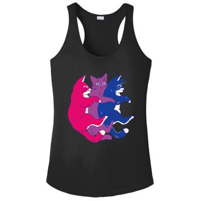 Lgbtq Bisexual Pride Flag Cats Pile Bisexual Ladies PosiCharge Competitor Racerback Tank