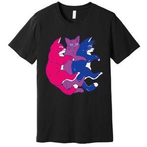 Lgbtq Bisexual Pride Flag Cats Pile Bisexual Premium T-Shirt