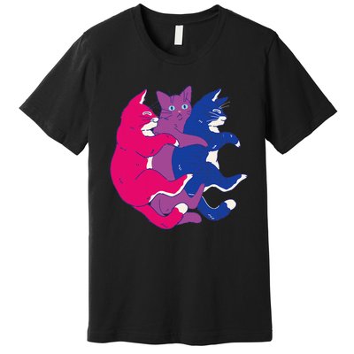 Lgbtq Bisexual Pride Flag Cats Pile Bisexual Premium T-Shirt