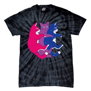 Lgbtq Bisexual Pride Flag Cats Pile Bisexual Tie-Dye T-Shirt