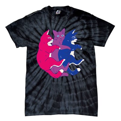 Lgbtq Bisexual Pride Flag Cats Pile Bisexual Tie-Dye T-Shirt