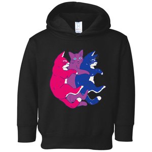 Lgbtq Bisexual Pride Flag Cats Pile Bisexual Toddler Hoodie