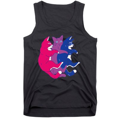 Lgbtq Bisexual Pride Flag Cats Pile Bisexual Tank Top