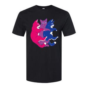 Lgbtq Bisexual Pride Flag Cats Pile Bisexual Softstyle CVC T-Shirt