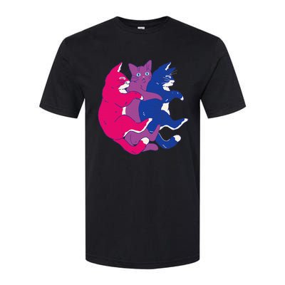 Lgbtq Bisexual Pride Flag Cats Pile Bisexual Softstyle® CVC T-Shirt