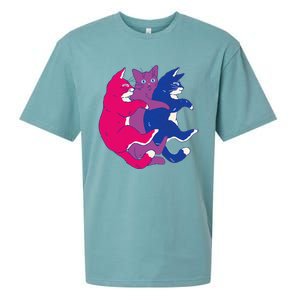 Lgbtq Bisexual Pride Flag Cats Pile Bisexual Sueded Cloud Jersey T-Shirt