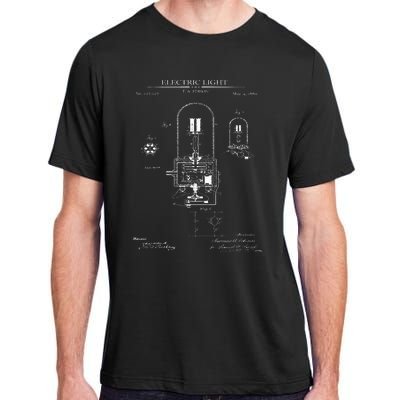 Light Bulb Patent Electricity Electrics Lamps Patent Adult ChromaSoft Performance T-Shirt