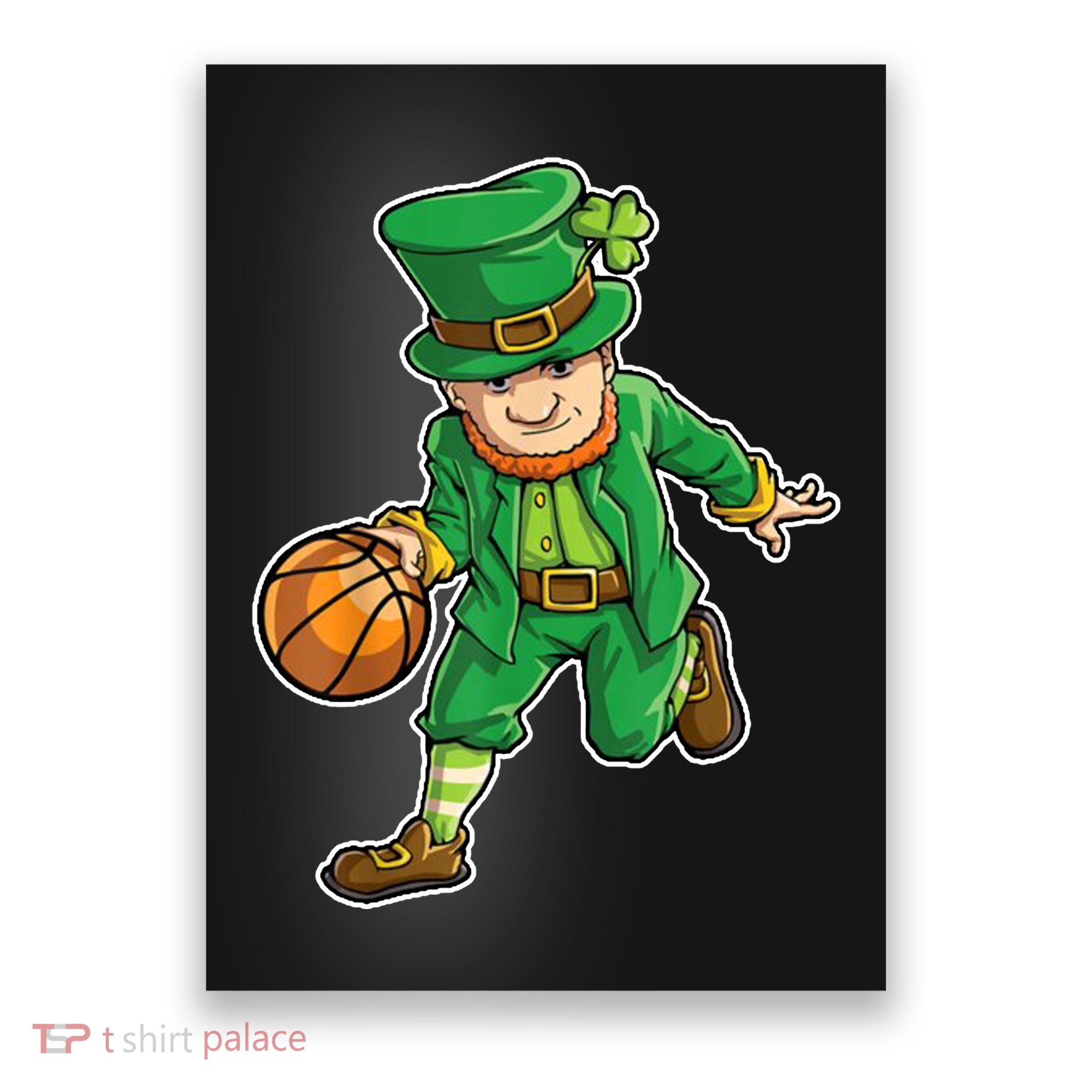 Leprechaun Basketball Player St Patrick's Day Poster