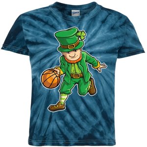 Leprechaun Basketball Player St Patrick's Day Kids Tie-Dye T-Shirt