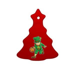 Leprechaun Basketball Player St Patrick's Day Ceramic Tree Ornament