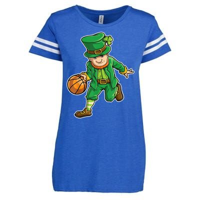 Leprechaun Basketball Player St Patrick's Day Enza Ladies Jersey Football T-Shirt