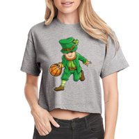 Leprechaun Basketball Player St Patrick's Day Crop Top