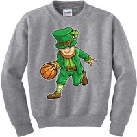 Leprechaun Basketball Player St Patrick's Day Kids Sweatshirt